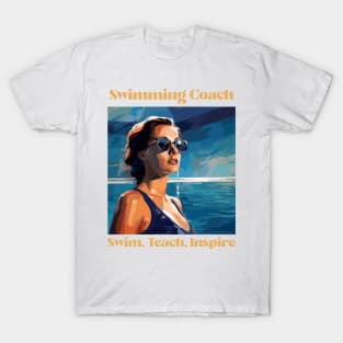 swim instructor, swim coach, swimming trainning, fun designs v8 T-Shirt